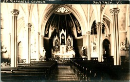 RPPC Dupont Poultney, Vermont St. Raphael&#39;s Church Interior UNP Postcard T10 - £15.49 GBP
