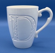 Lenox American by Design White Mug Cup Embossed Letter Initial &quot;D” *Pre-... - £14.81 GBP