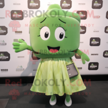 Green Miso Soup mascot costume character dressed with Midi Dress and Clutch bags - £978.48 GBP