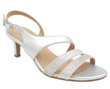 Naturalizer Women Slingback Sandals Taimi Size US 6.5M Silver Pearl Glitter - £25.32 GBP