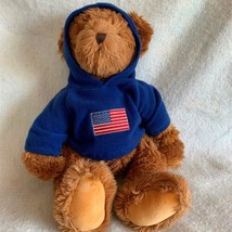 Russ Berrie Teddy Bear Toy 18&quot; Stuffed Animal Brown Ritz Camera Anniversary Flag - $32.43
