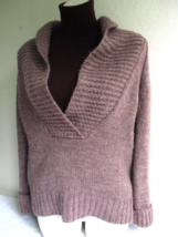 Ann Taylor Loft Heathered Mauve Color Alpaca Blend Sweater Shawl Collar ... - £19.79 GBP