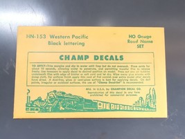 Vintage Champ Decals No. HB-153 Western Pacific Black Lettering HO Road ... - $14.95
