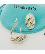 Tiffany Shell Dome Earrings in Sterling Silver and Yellow Gold Twist Ome... - £215.97 GBP