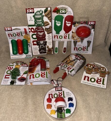 Joie NOEL Christmas Cookie Cutters Wine Topper Markers Spatulas Clips Tongs LOT - $89.96