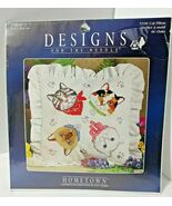 CAT PILLOW Counted Cross Stitch Kit 12"x12" Siamese Calico Gray Tabby Wh... - €30,76 EUR