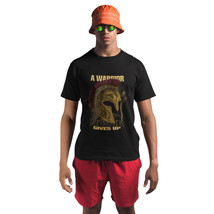 Warrior Never Give Up Crew Neck Short Sleeve T-Shirts Graphic Tees, Size... - $14.89