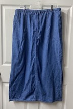 Gotcha Covered Womens Medium Vintage Chambray Denim Modesty Skirt Side Slits USA - £14.71 GBP