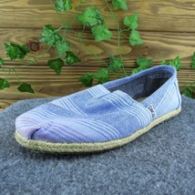 TOMS  Women Flat Shoes Blue Fabric Slip On Size 8.5 Medium - £19.90 GBP