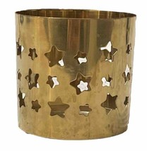 IKEA Candle Holder Sleeve Single Wick Gold Metal Cut Out Stars 303.304.19 - $14.26