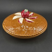 Vintage Ceramic Covered Apple Pie Plate Deep Dish Baking Pan With Lid 11&quot; - $23.27