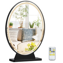 Hollywood Vanity Lighted Makeup Mirror Remote Control 4 Color Dimming Black - £124.53 GBP