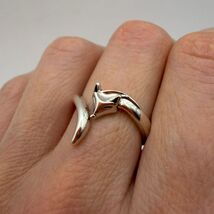 925 Sterling Silver Fox Ring Adjustable Minimalist Animal Jewelry Gift - $92.00