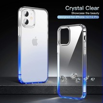 iPhone 12 / 12 Pro Protective Clear Case-Gradient Blue Bing - Free Shipping US - £7.11 GBP