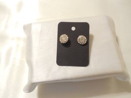 INC 1/2” Gold Tone Paved Opalescent Stud Earrings F571 - $10.55