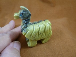 (Y-LLA-ST-302) green Serpentine LLAMA stone SOAPSTONE figurine PERU love... - $38.38 CAD