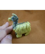 (Y-LLA-ST-302) green Serpentine LLAMA stone SOAPSTONE figurine PERU love... - $28.04