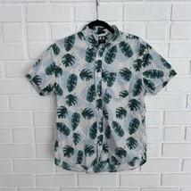 J Crew Hawaiian Button Up Shirt Floral All Over Print Mens Medium Slim Flex - $17.63
