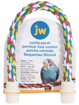 JW Pet Flexible Multi-Color Comfy Rope Perch 14&quot; Long for Birds Small - 3 count  - £24.75 GBP