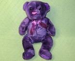 KIDS PREFERRED PURPLE TEDDY BEAR 17&quot; PLUSH STUFFED ANIMAL with SATIN RIB... - £17.98 GBP