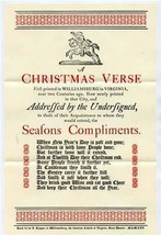 A Christmas Verse First Printed at Williamsburg Virginia 1965 Envelope H... - £14.01 GBP