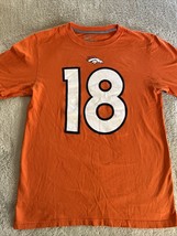 Nike Denver Broncos Football Mens Orange MANNING 18 Short Sleeve Shirt SMALL - £9.79 GBP