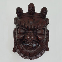 Nepalese Wooden Bhairab Mask Wall Hanging 17&quot; - Nepal - £113.90 GBP