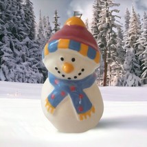 Snowman Pottery Ornament Nancy DeYoung Holiday Winter Glazed Christmas Handmade - £12.78 GBP