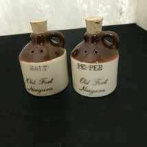 Old Fort Niagara Mid Century Salt &amp; Pepper Shakers 2.75&quot; Tall x 2&quot;  Diam... - £13.98 GBP