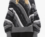 HELMUT LANG Femmes Chandail Long Sleeve Ombre Cr Rayé Grise Taille XS I0... - $258.33
