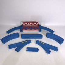 TOMY Trackmaster Train Tracks Thomas &amp; Friends Bridge 26 pc LOT Blue  - £20.02 GBP