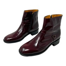 Vintage 60s 70s Stuart Mcguire Burgundy Leather Beatle Zip Boots Men&#39;s Size 9.5 - £42.38 GBP