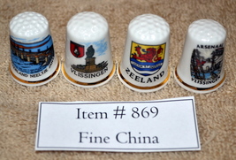 Thimbles, 4 pcs, Fine China, # 869, antiques, collectables, vintage thim... - £10.18 GBP