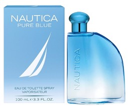 PURE BLUE * Nautica 3.3 oz / 100 ml Eau de Toilette &quot; EDT &quot; Men Cologne Spray - £29.54 GBP