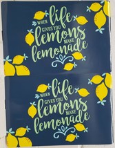 Set Of 2 Vinyl Non Clear Placemats, When Life Gives You Lemons Make Lemonade, Gr - £11.06 GBP