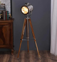 Vintage Nautical Spotlight Handmade Floor Lamp Tripod Stand Searchlight Decor - £312.59 GBP