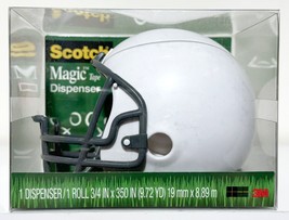 NOS NEW 2012 Scotch Magic Tape Dispenser NIB White Football Helmet w/ 1 Roll - £7.81 GBP