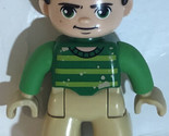 Lego Duplo Figure Man With Green Striped Shirt - £3.86 GBP