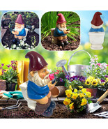 Chilling Garden Gnome Naughty Ornament Reading Phone Throne Toilet For G... - $339.94 MXN