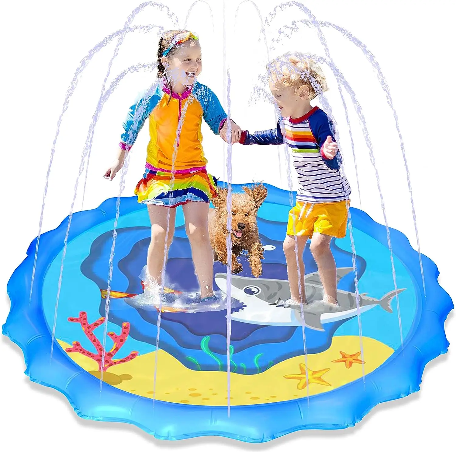 170cm Inflatable Sprinkler for Kids Outdoor Toy Thicken Water Pool for Summer - £32.96 GBP