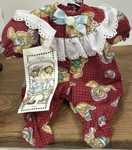 Vintage “Daisy Kingdom”Footed Flannel Pajamas Doll Clothes Teddy Bears Ruffles - £16.39 GBP