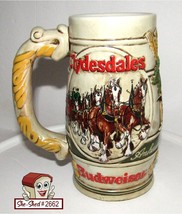 1983 Budweiser Holiday Stein Cameo Wheatland Clydesdales Ceramarte - Bee... - £15.69 GBP