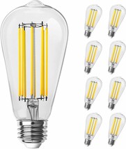 Feit Electric St19 Vintage Edison Led Light Bulb, 100W Equivalent,, 8 Pack - $41.99
