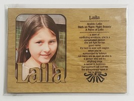 LAILA Personalized Name Profile Laser Engraved Wood Picture Frame Magnet - £10.88 GBP