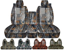 40-20-40 Front set car seat covers Fits Chevy Silverado with INT SB  USA Flag - £101.80 GBP