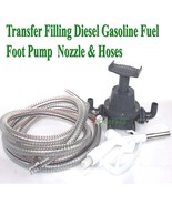 Transfer Refilling Gasoline Diesel Fuel Foot Pump Kit &amp; Manual Nozzle w/... - $128.26 CAD