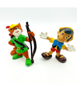 Disney Robin Hood &amp; Pinocchio Bully 2” PVC Figures Rubber - Germany Vint... - $329.17 MXN
