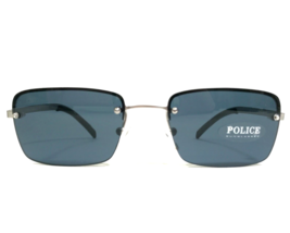 Police Sunglasses MOD.2679 COL.581 Silver Rectangular Half Rim w/ Blue Lenses - $49.49