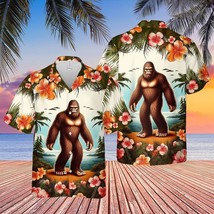 Vintage Bigfoot Sasquatch Retro Tropical Beach All Over Print Hawaiian Shirt - £8.20 GBP+