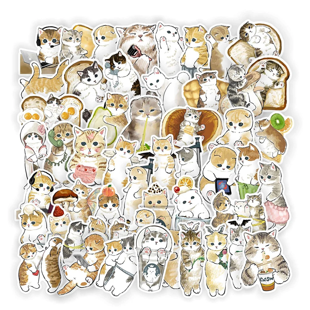 10/30/50pcs Kawaii Cat  Sticker Cute  Decals Kids Toys DIY Scrapbook Laptop Stat - £62.67 GBP